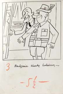 Jerzy Zaruba (1891 - 1971) | Jerzy Zaruba | "Następnie kurtę...", ilustracja satyryczna do czasopisma "Mucha" | Desa Unicum