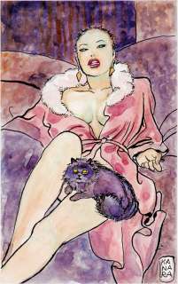 Milo Manara  Donna con gatto | Little Nemo