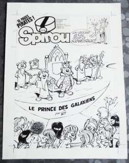 Gos - Couverture originale du Journal Spirou - Le Scrameustache - Le Prince des Galaxiens - (1981) | Catawiki