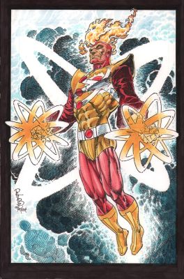 Pat Broderick | Firestorm Full Figure Color Commission - Signed - 2014 | Anthony’s Comic Book Art
