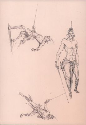 Roy Krenkel | Swordsman Fencing Poses Ink Studies | Anthony’s Comic Book Art