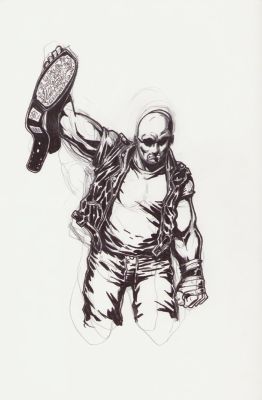 Brien Cardello | Stone Cold Steve Austin - Front & Back - Signed | Anthony’s Comic Book Art