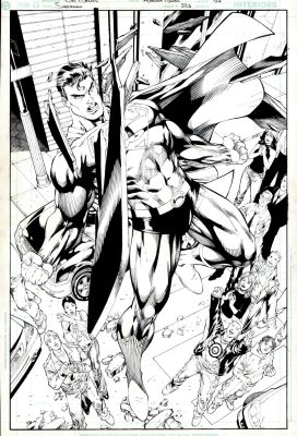 Ed Benes | Superman #221 P 7 Splash (Large Superman Image As He Battles Bizarro!) 2005 | Romitaman