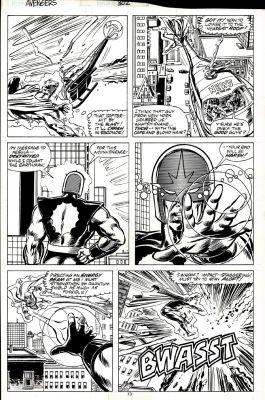 Rich Buckler Tom Palmer | Avengers #302 P 13 (Quasar Saves As a Heli-Copter As Nova Then Blasts Quasar!) 1988 | Romitaman