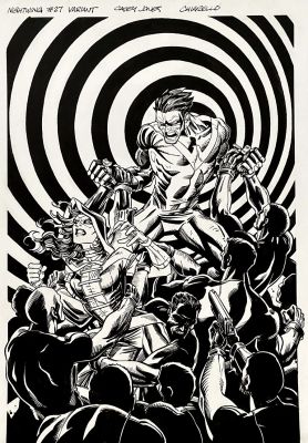 Casey Jones | Nightwing #27 Cover (Nightwing & Huntress Battling Everyone!) 2017 | Romitaman