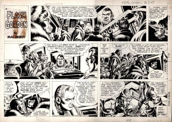 Mac Raboy | Flash Gordon Sunday (Flash Gordon & Allies Try To Save Earth From Evil Dictator Generalissimo!) 2-25-1962 | Romitaman