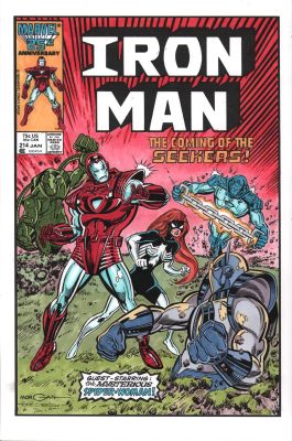 Bob Sharen, Tom Morgan | Iron Man #214 Cover Re-Creation - Signed | Anthony’s Comic Book Art