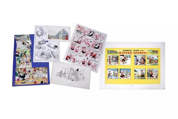 Lot 19 - Comics artwork by Peter Coolcock, Harold Hare artwork by Hugh McNeill, and others | Anderson & Garland
