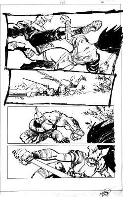 Erik Larsen | Savage Dragon #265 P 16 (Great Battle Page with Super Gal Showing Breasts & Nipples!) | Romitaman