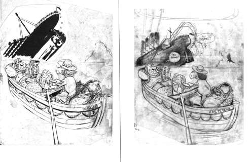 Vuillemin Philippe | Couverture en noir et blanc des SALES BLAGUES DE L’ECHO N°7 | Galerie Napoléon