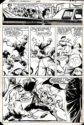 John Romita Jr. Klaus Janson | Amazing Spider-Man #244 P 18 (From the Famous 2Nd Hob-Goblin Storyline! Spider-Man Battles a Gang!) 1983 | Romitaman