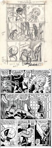 John Romita Sr. | Amazing Spider-Man #115 Story P 4 Prelim & Full Size Art Print Also (Aunt May Watches Spider-Man Wake Up From Battle As Doc Ock Busts Wall!) 1972 | Romitaman