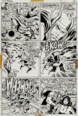 John Buscema, Vince Colletta - Thor #206 P 18 (Thor Battles the Absorbing Man As Hildegarde Protects Sif!) 1972