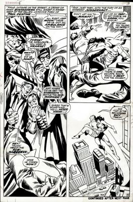 Dan Adkins, John Buscema | Sub-Mariner #8 P 3 Semi-Splash (Dead Cop & Sub-Mariner Flying Thry Nyc To Save Lady Dorma! Detailed Drawings on Back!) 1968 | Romitaman