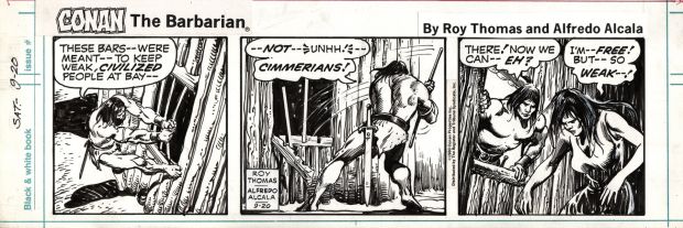 Alfredo Alcala | Conan the Barbarian Daily Strip 9-20-1980 (Conan in Every Panel Freeing a Sexy Girl From Prison!) 7-27-1980 | Romitaman