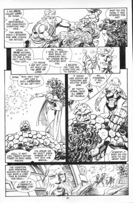 John Byrne | Byrne, John - She-Hulk #39 Pg 24, She-Hulk & Cupid with Ff’s Thing 1992 @ Oax | Cool Lines Art