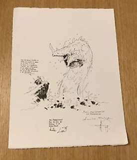 Pellet, Philippe - Dessin original - Le chevalier et le monstre marin - (1999) 