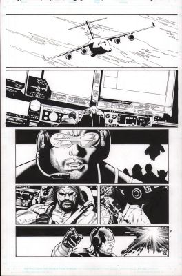 Greg Land, Jay Leisten | Uncanny X-Men #516 P.19 - Airborn Cyclops - 2009 | Anthony’s Comic Book Art