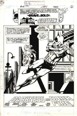 Carmine Infantino, Steve Mitchell | Brave And Bold #172 P 1 Splash (Large Swinging Batman, with Both Heads Drawn At Top of Splash!) 1980 | Romitaman