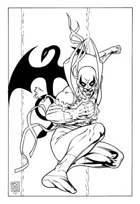 Rafael Fonteriz - Iron Fist the Hero of K‘un L‘un Cover (Huge Iron Fist Leaping Cover Image!) 1997