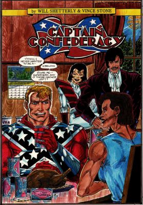 Vince Stone | Captain Confederacy #4 Mixed Media Cover (Captain Confederacy & the White Ninja!) 1986 | Romitaman