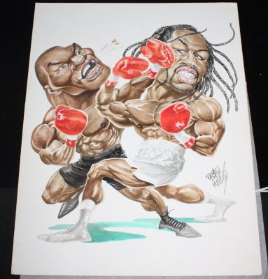 Pablo Marcos | Mike Tyson Boxing Match Painted Art - Signed | Anthony’s Comic Book Art