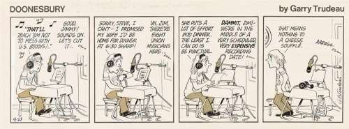 GARRY TRUDEAU (1948 - ) Doonesbury comic strip: Jimmy in the studio. | Swann Galleries