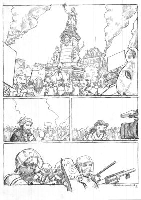 Pontarolo Frédéric | Planche Originale 35 de Impact au crayon sur papier | Galerie Napoléon