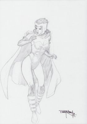 Barry Kitson | Scarlet Witch Pencil Art Commission - Signed 2018 | Anthony’s Comic Book Art