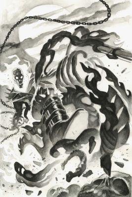 Aniekan Udofia | Ghost Rider B/W Pinup Marvel | TDArt