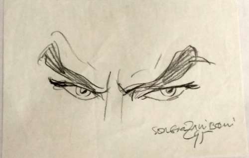 Zaniboni, Sergio - Diabolik - Pencil drawing "Lo sguardo" (1995) | Catawiki