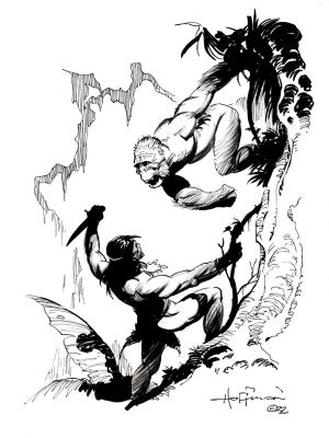 Mike Hoffman | Conan Battling Gorilla Pinup (2022) | Romitaman