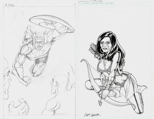 Dave Hoover | Captain America #432 Unused Cover & Savage Beauty #1 Published Cover | Romitaman