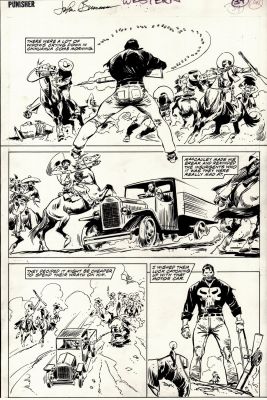 John Buscema | Punisher: a Man Named Frank P 39 (John Buscema Pencils & Inks! Great 4 Panel Battle Page!) 1994 | Romitaman
