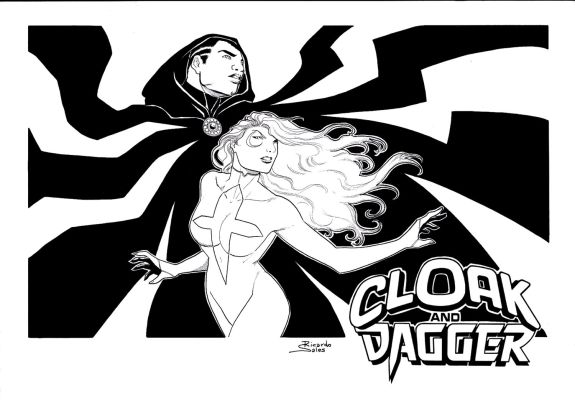 Ricardo Sales | Cloak & Dagger Pinup (Title Is All Hand Inked!) | Romitaman