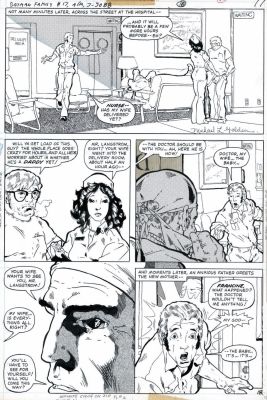 Mike Golden | Golden, Michael - Batman Family #17 Pg 18, the Manbat Child Is Born | Cool Lines Art