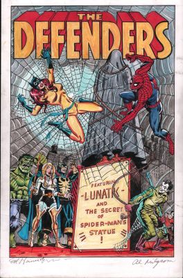 Al Milgrom, Ed Hannigan | The Defenders #61 Color Cover Re-Creation - Signed | Anthony’s Comic Book Art