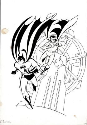 Dave Cooper, Eric Doescher | Batman And Robin: Carnival Capers Published Pinup with Dc Copyright Stamp on Back (1995) | Romitaman