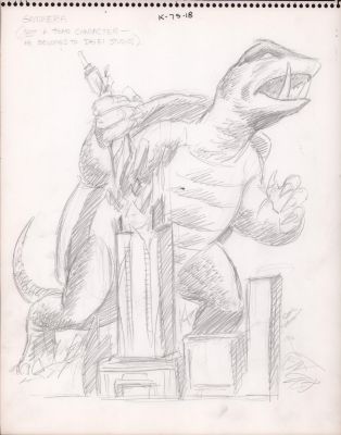 Dave Cockrum | Gamera (Godzilla) Aurora Model Kit Design Art | Anthony’s Comic Book Art