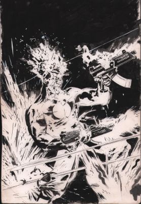 Tony Salmons - Bloodshot Ink & Wash Commission - Signed