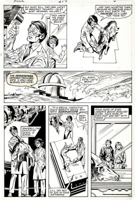 Gerry Talaoc, Sal Buscema | Incredible Hulk #294 P 6 (Bruce Banner Throughout with Dr. Kate Waynesboro Saving Diseased Dog with Gamma Radiation!) 1983 | Romitaman
