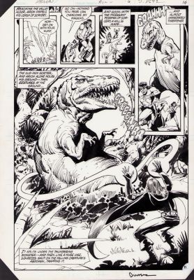 Jan Duursema | Arlon #? Pg. 14 - Interior Page T Rex - Signed | Anthony’s Comic Book Art