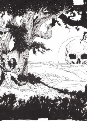 Paul Davidson – Ghost Rider – Spirits of Vengeance 6p1-2 – Double Splash – 11 x 17 inches