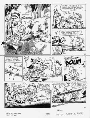 Mazel | Caline et Calebasse Planche originale 2 Les Mousquetaires Printemps 72 | Galerie Napoléon