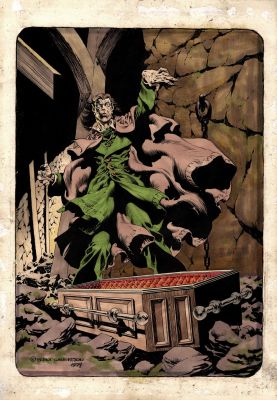 Bernie Wrightson - The Monsters Color the Creature Book & Fpg Card #37 (The Vampire! 1 of Only a Few Pinups From Book Wrightson Hand Colored!) 1974