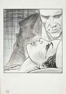 Manara, Milo(1945) | COUVERTURE ORIGINALE DU ROMAN L’ŒIL ROUGE. Crayon,... | Coutau Bégarie