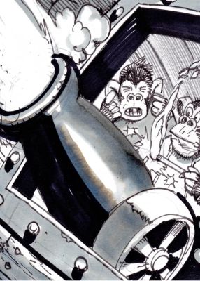 Simon Bisley – Salty Dogs Card art – Ink – Cannon | Berserker Art