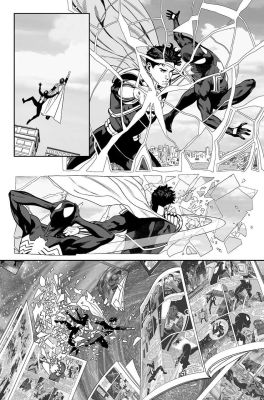 Daniel Sampere | Superman / Spider-man # P.04 (Monoprint/ AP) | Black Diamond