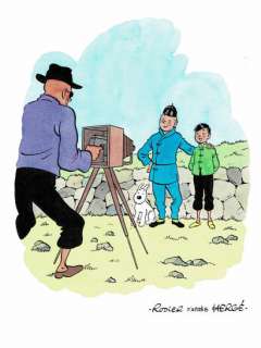 YVES RODIER - lot 503 - Tintin et Tchang, dessin original à l‘encre de chine et à…