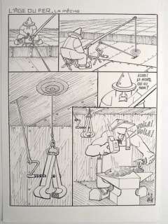 Gebe L’âge Du Fer Gag... | GEBE L’âge du Fer Gag en une planche La pèche Encre... | Vermot et Associés